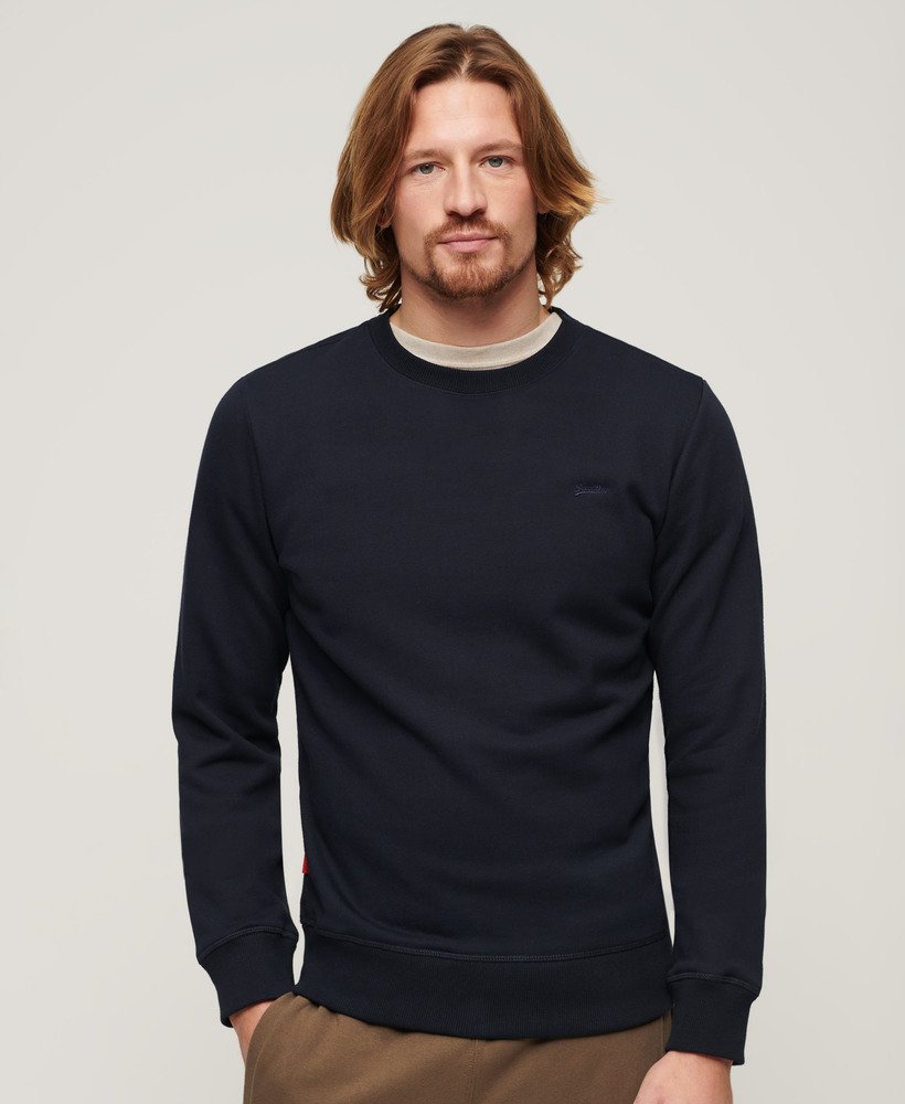 essential logo crew sweatshirt in eclipse navy