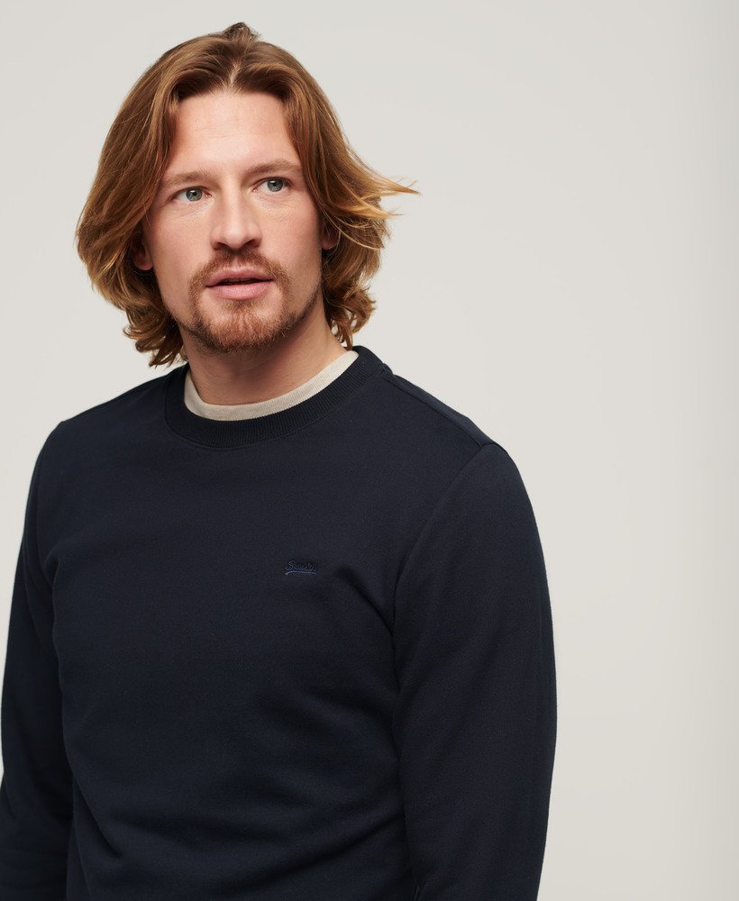 essential logo crew sweatshirt in eclipse navy