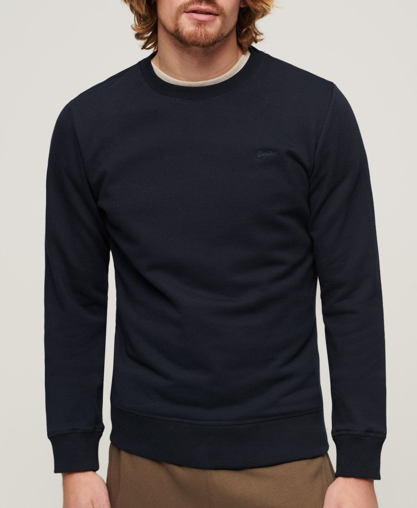 essential logo crew sweatshirt in eclipse navy