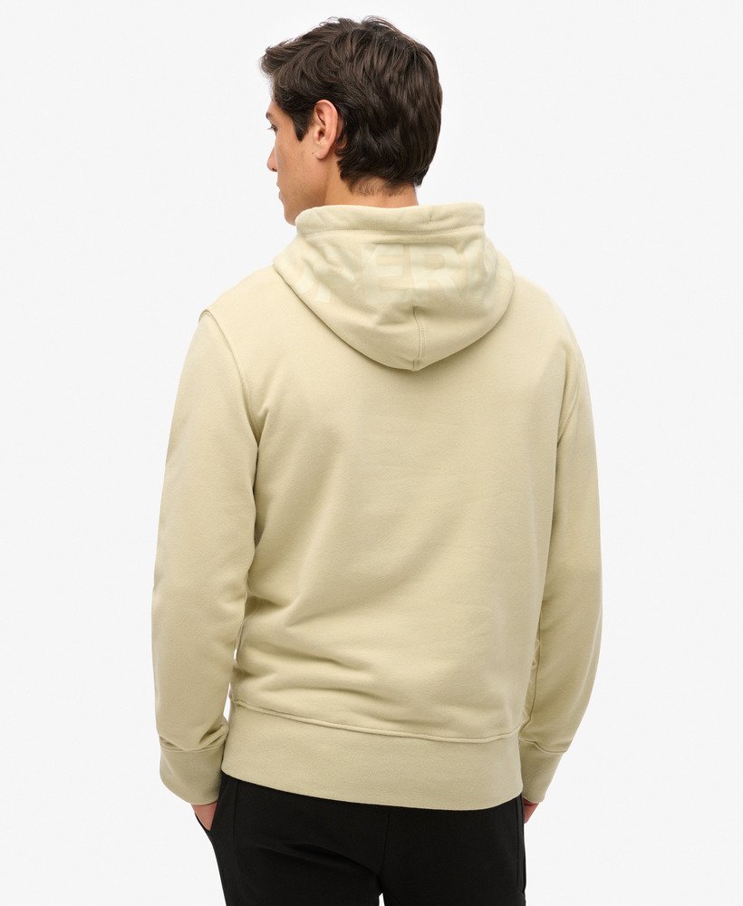 sportswear logo loose fit hoodie in pelican beige