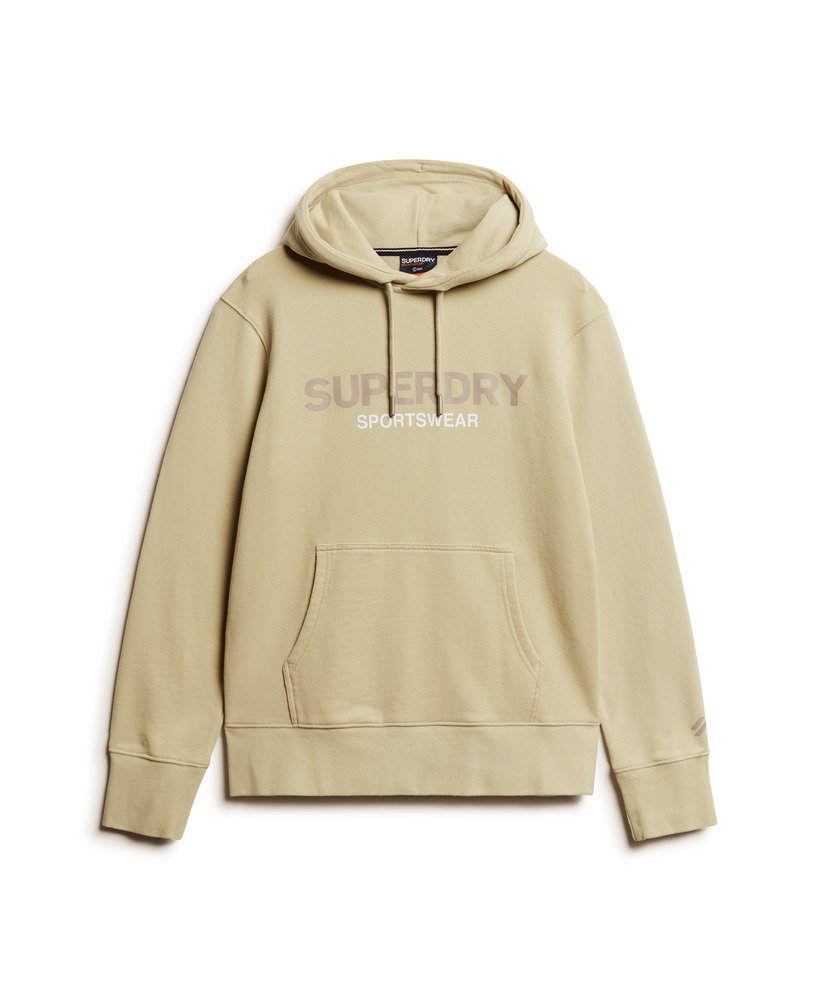 sportswear logo loose fit hoodie in pelican beige