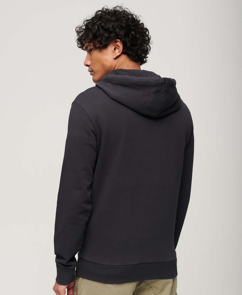 klassieke vintage logo heritage hoodie met borststuk in zwart