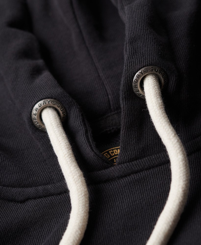 klassieke vintage logo heritage hoodie met borststuk in zwart
