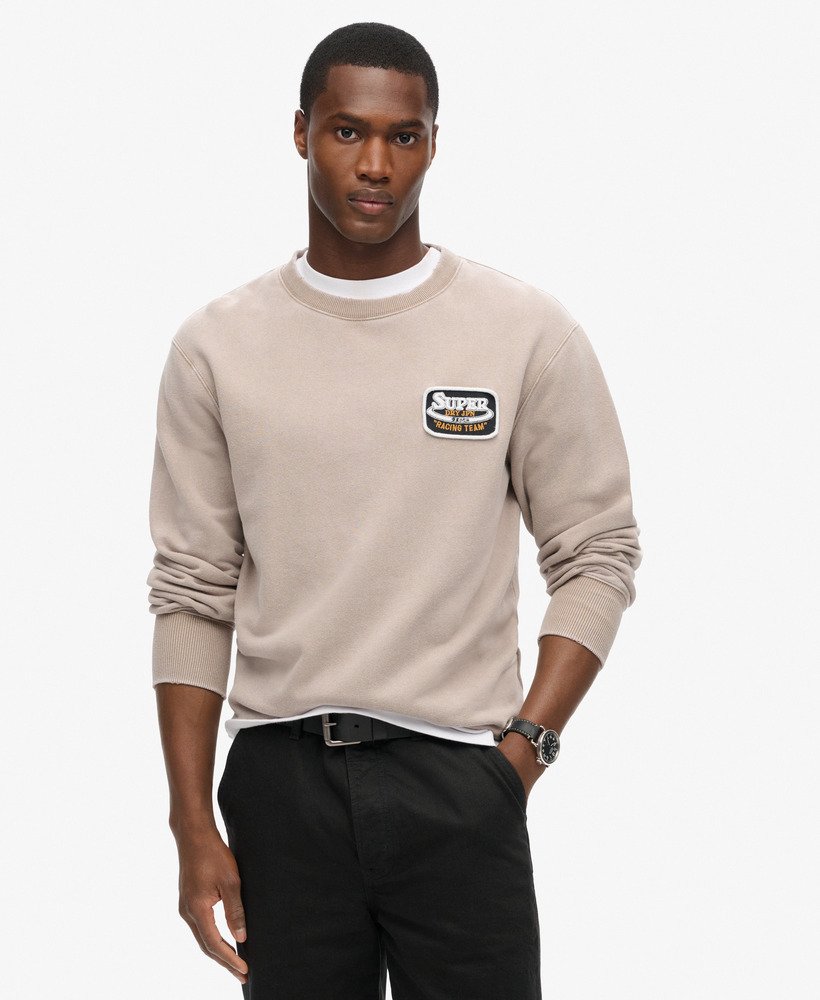 mechanic loose fit crew sweatshirt in moonrock