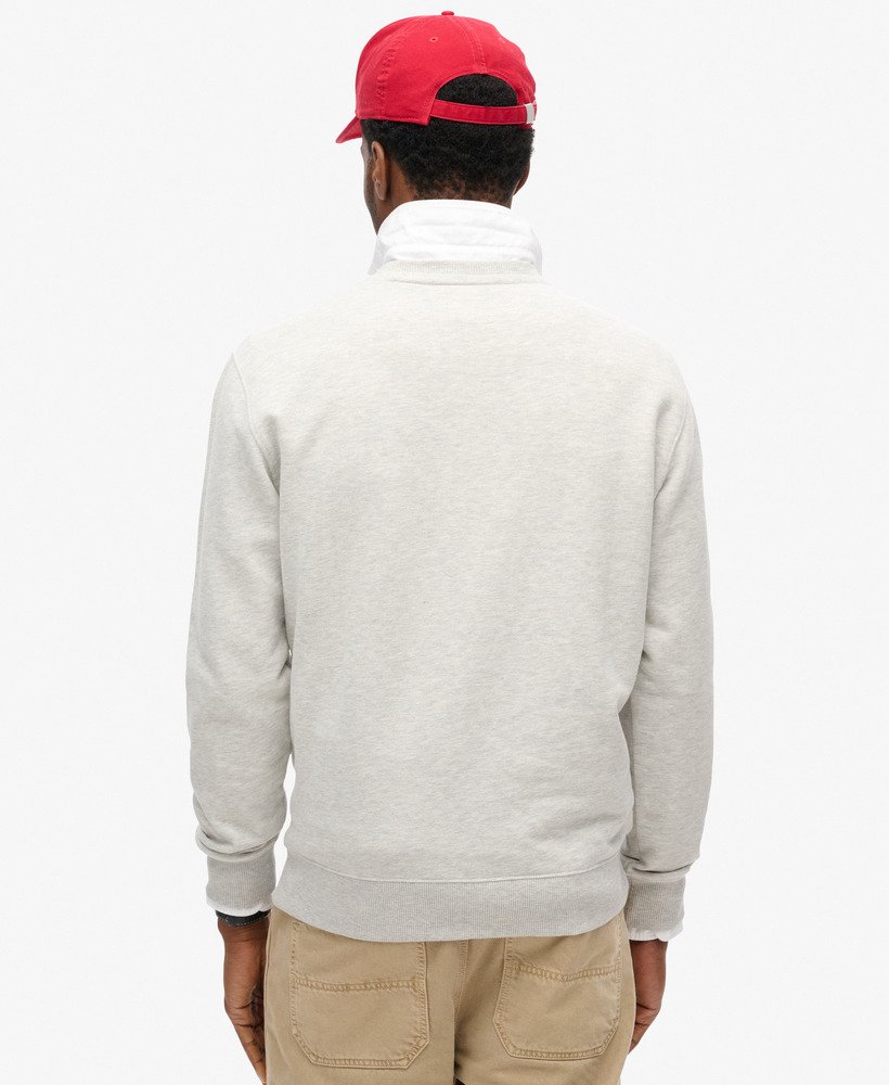 essential logo crew sweatshirt in glacier grey marl