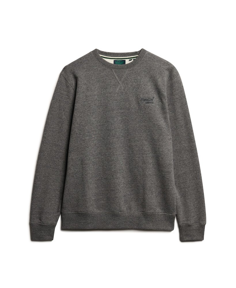 essential logo crew sweatshirt in carbon grey marl