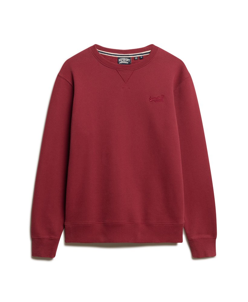 essential logo crew sweatshirt in rich burgundy