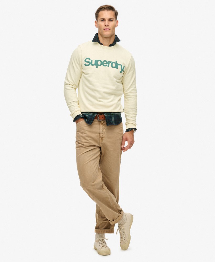 klassieke core logo-sweatshirt in oestercrème
