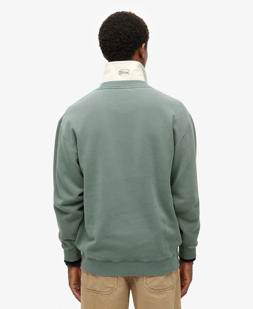 micro logo graphic loose crew sweatshirt in stormy weather blue
