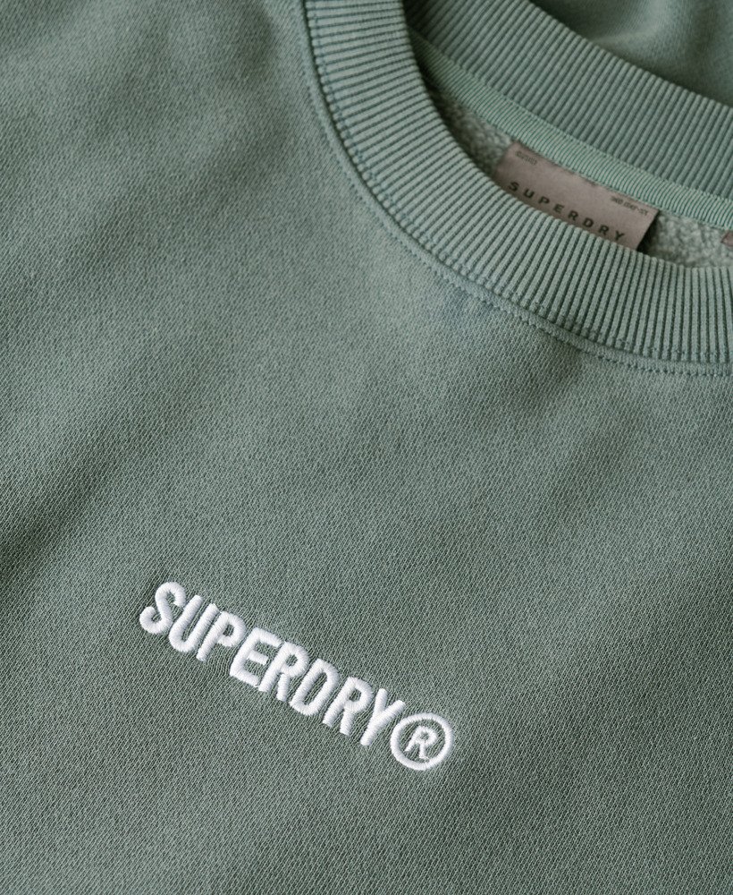micro logo graphic loose crew sweatshirt in stormy weather blue