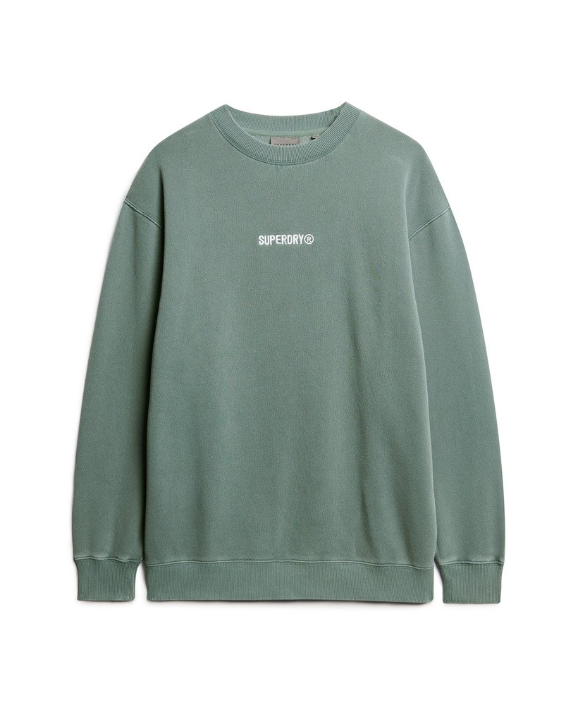 micro logo graphic loose crew sweatshirt in stormy weather blue