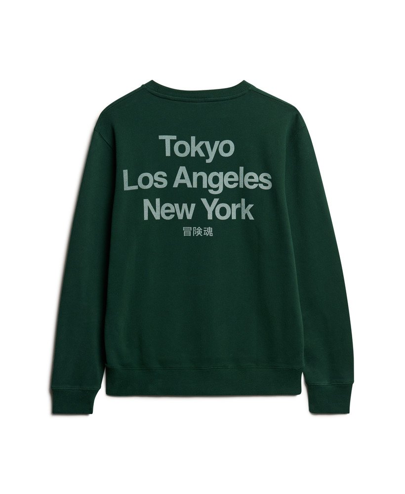 core logo city loose crew sweatshirt in emailgroen