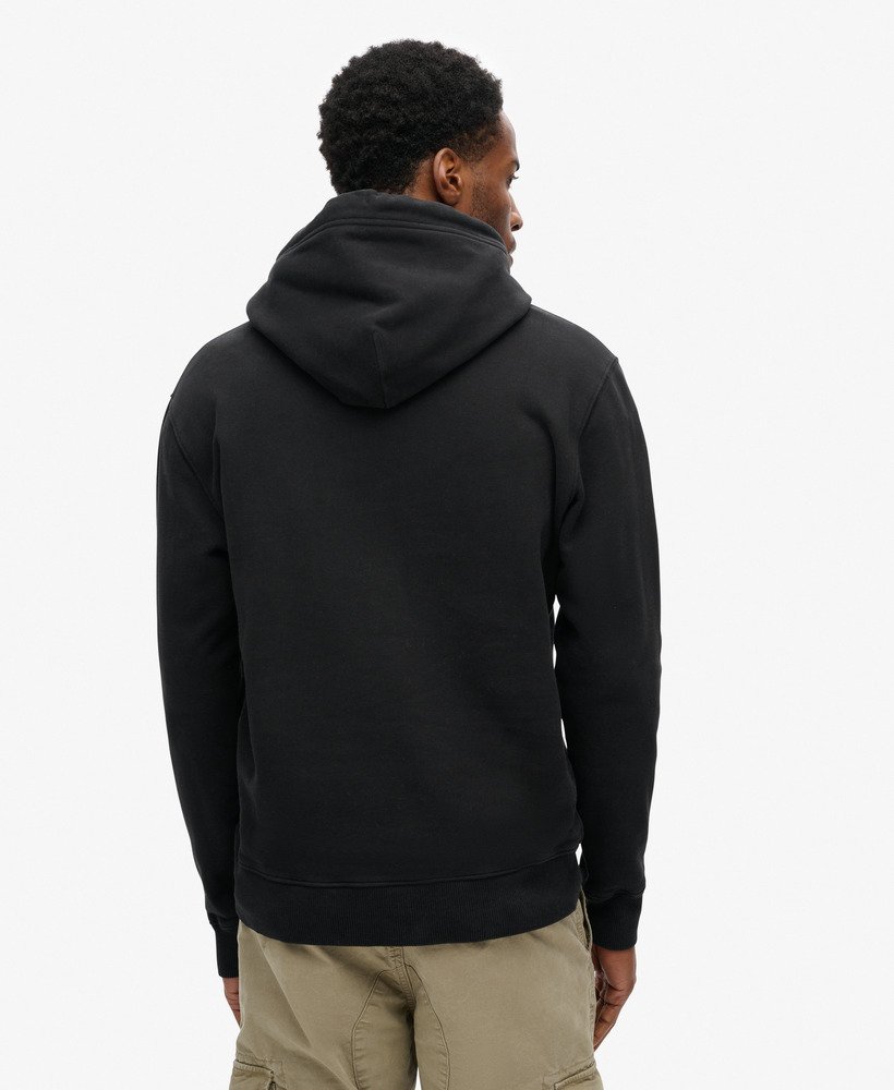 core logo fade loose hoodie in zwart