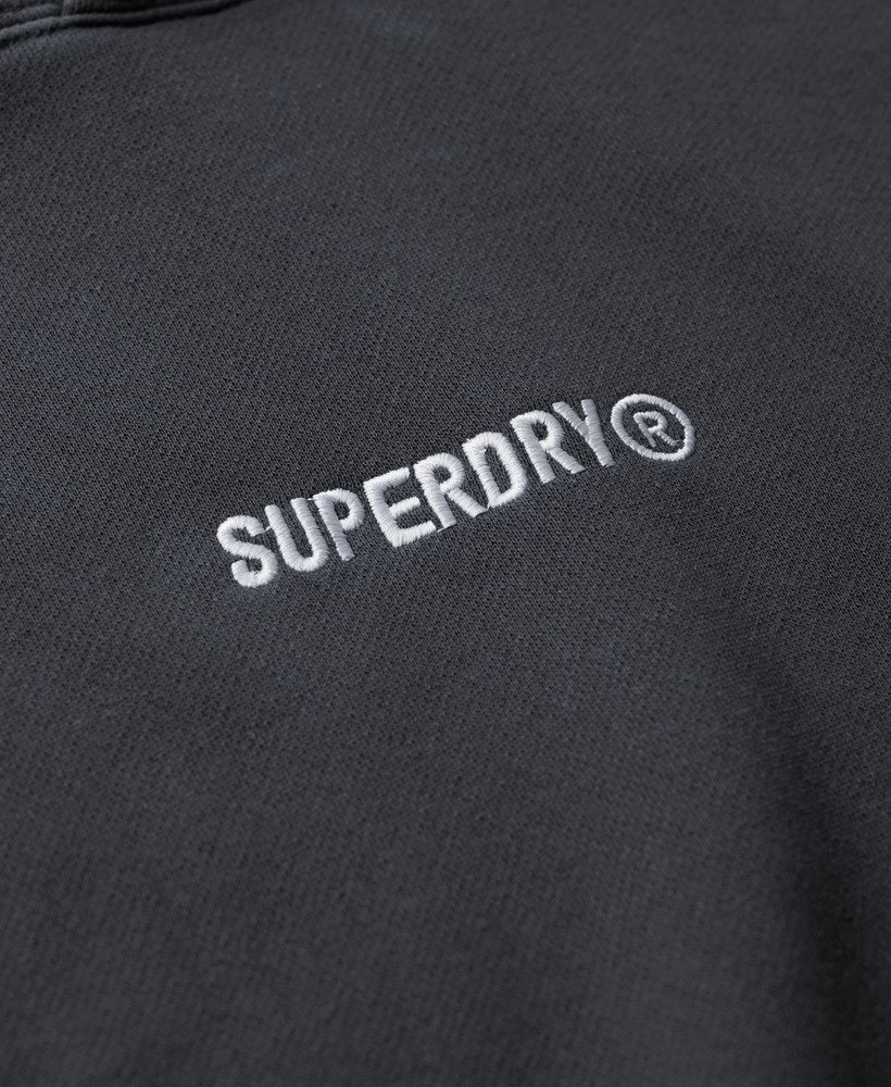 micro logo graphic loose hoodie in ebony