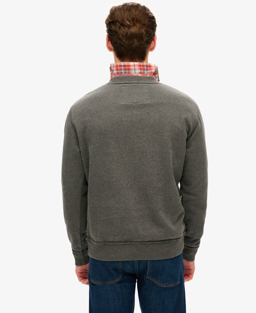 vintage sportieve crewneck sweater in antracietgrijs gemêleerd