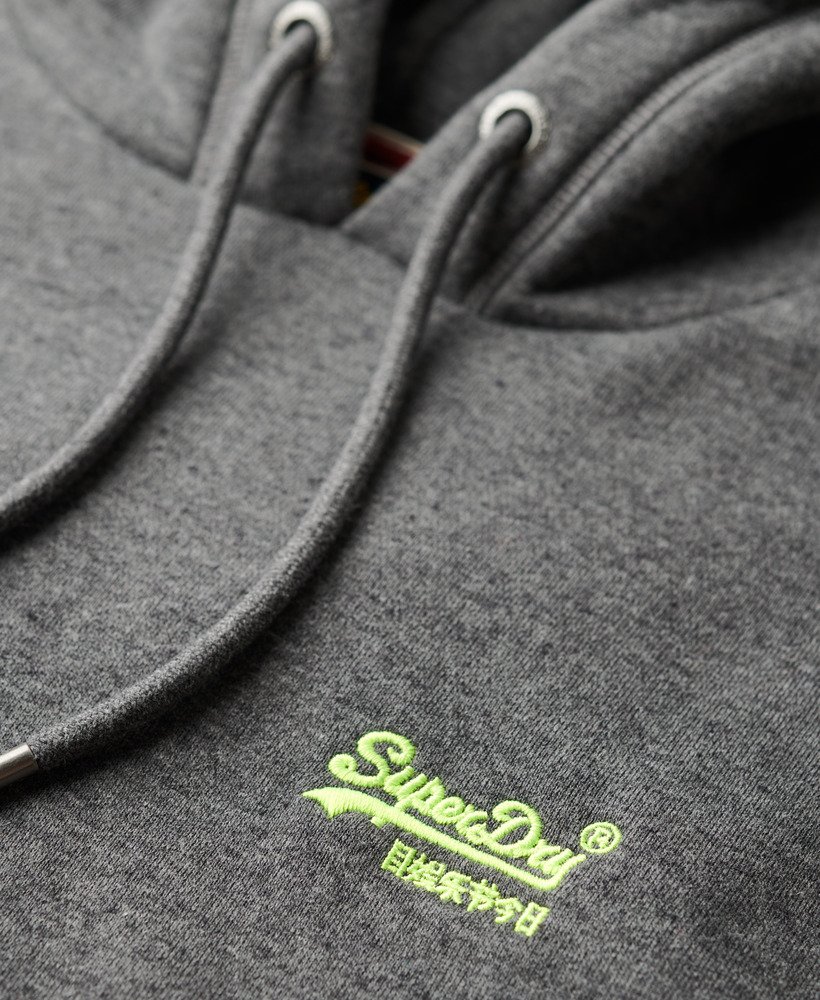 essential logo hoodie in carbon grey marl