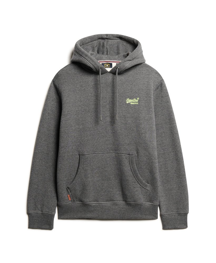 essential logo hoodie in carbon grey marl