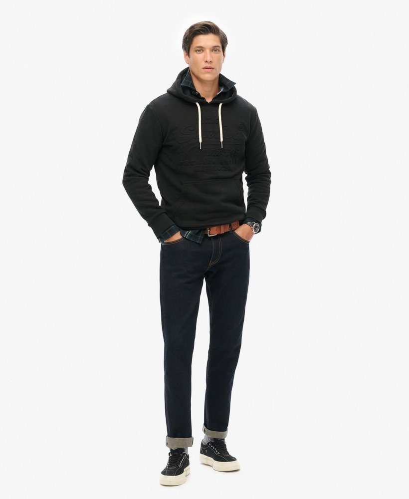 hoodie met reliëfprint in gitzwart