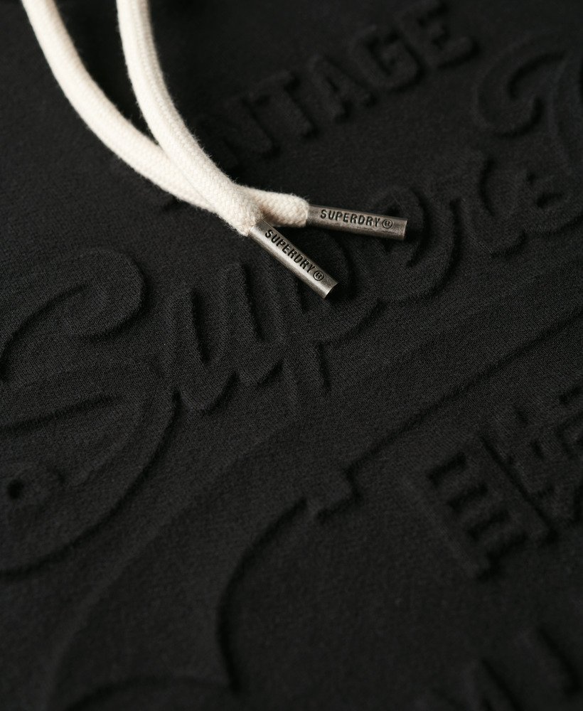 hoodie met reliëfprint in gitzwart
