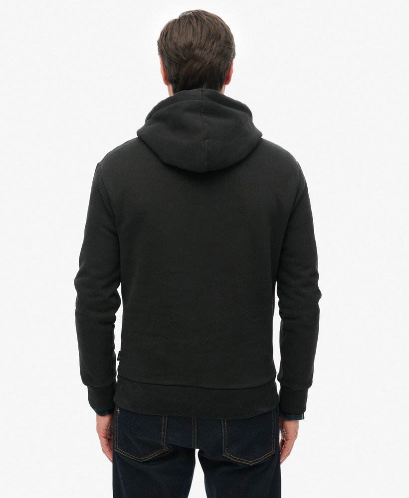 hoodie met reliëfprint in gitzwart