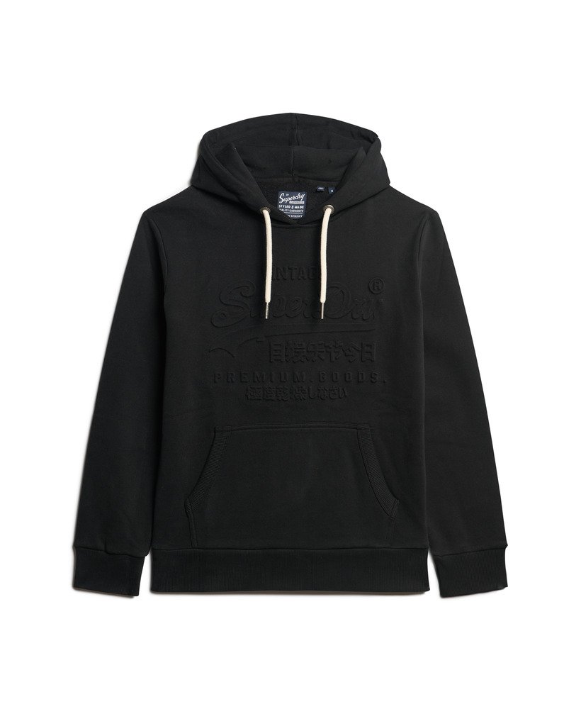 hoodie met reliëfprint in gitzwart