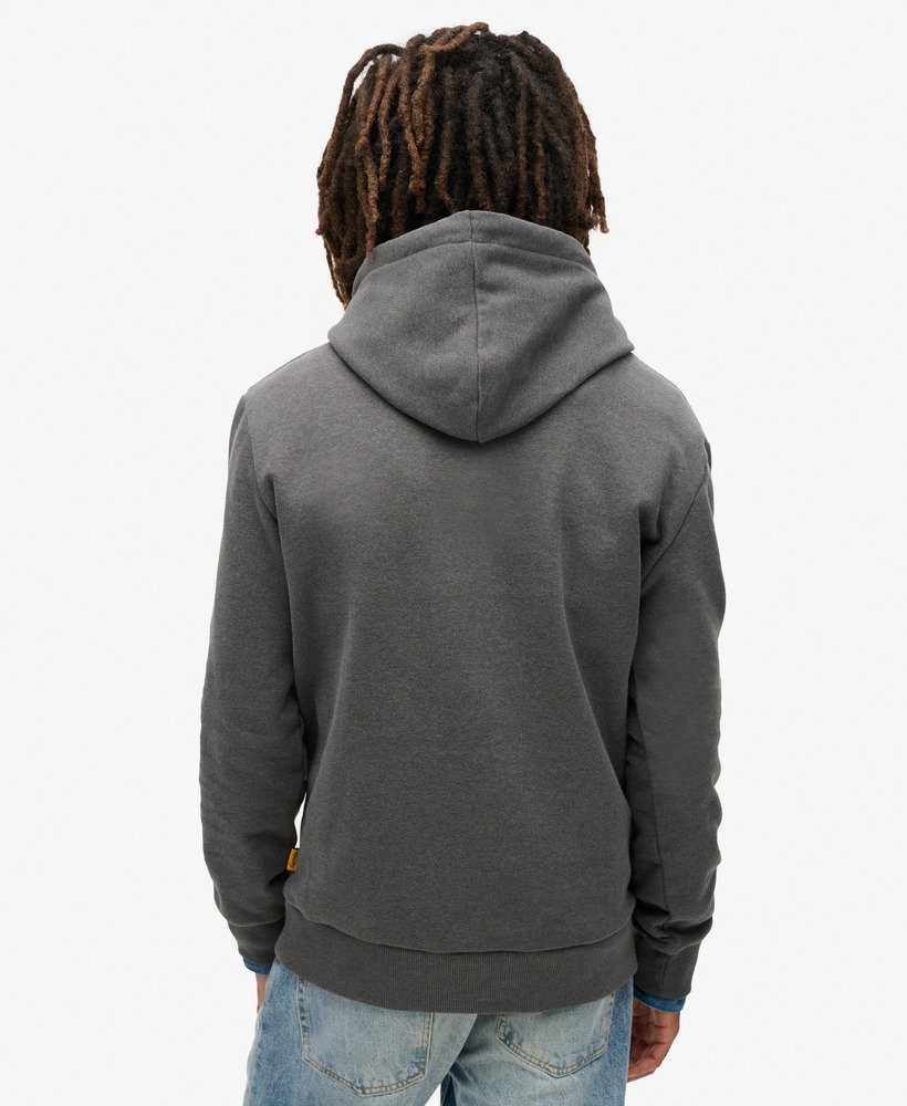 outdoor graphic hoodie in granite grey marl