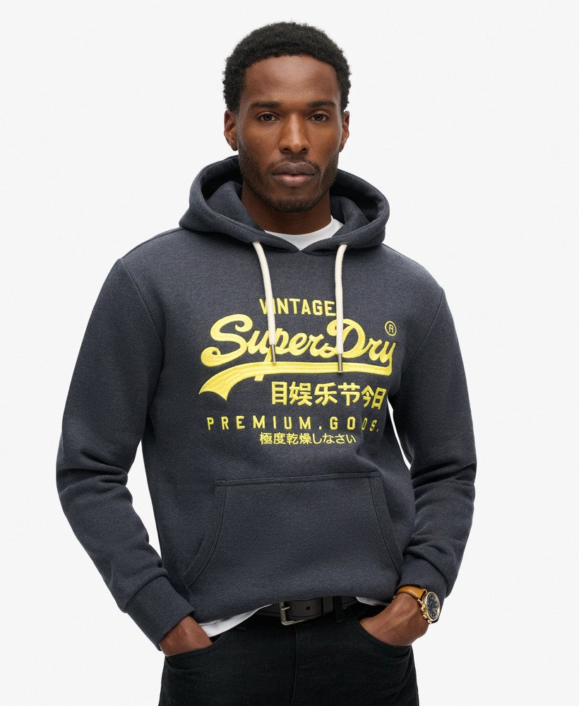neon grafische hoodie in eclipse navy marl