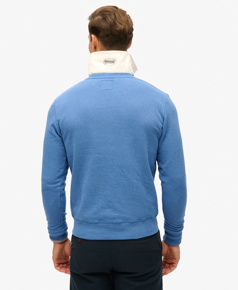 outdoors graphic crew sweatshirt in ocean blue marl