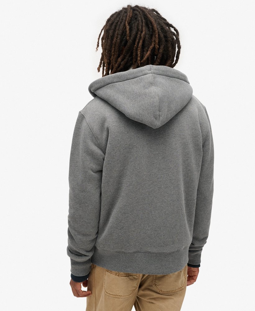 borg gevoerde hoodie met rits in antracietgrijs gemêleerd