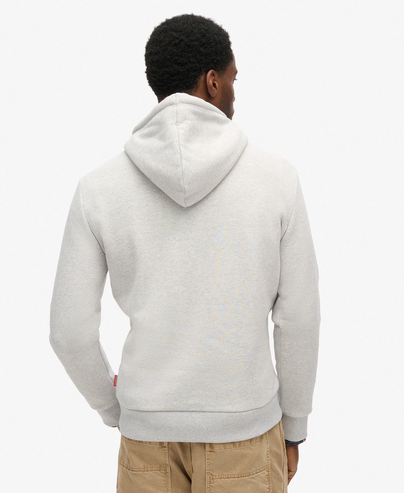duo vintage logo hoodie in glacier grey marl