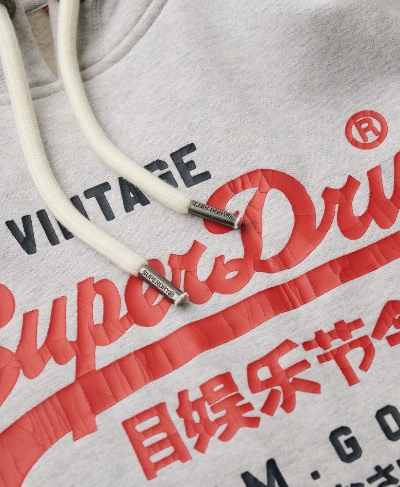 duo vintage logo hoodie in glacier grey marl
