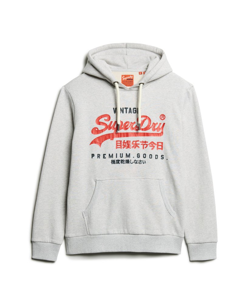 duo vintage logo hoodie in glacier grey marl