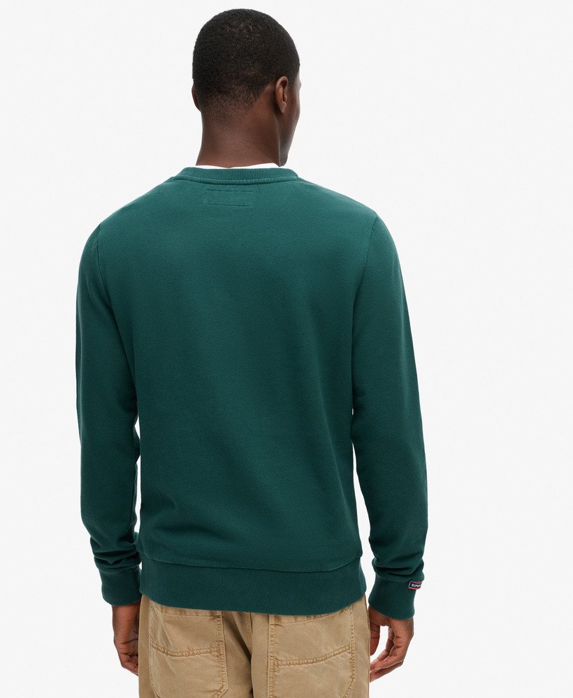 sportieve bedrukte sweater in donker dennengroen