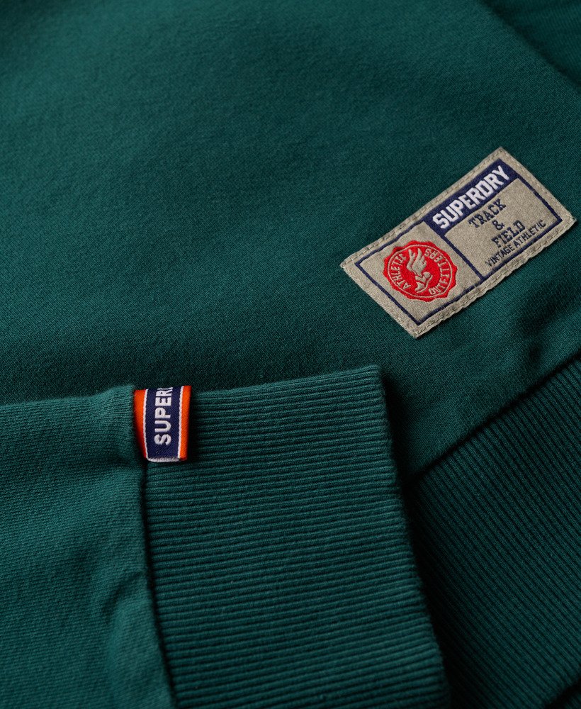 sportieve bedrukte sweater in donker dennengroen