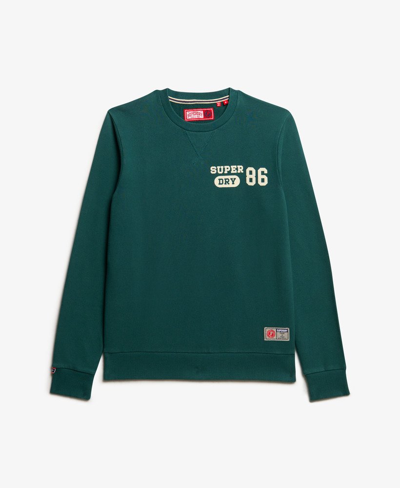 sportieve bedrukte sweater in donker dennengroen