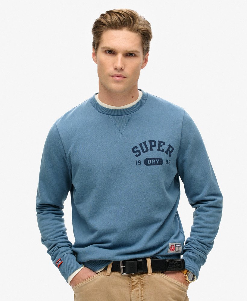 sportieve bedrukte sweater in wedgewood blue