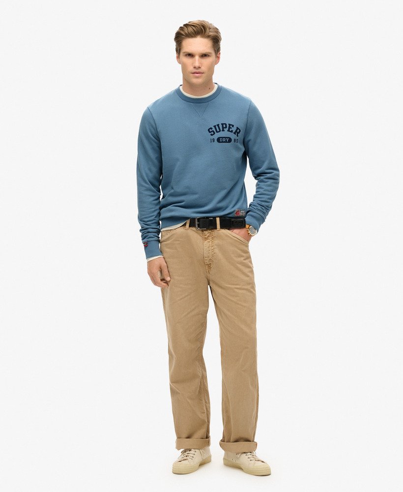 sportieve bedrukte sweater in wedgewood blue