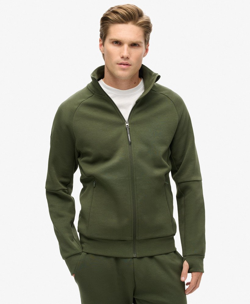 tech loose track top in donker mosgroen