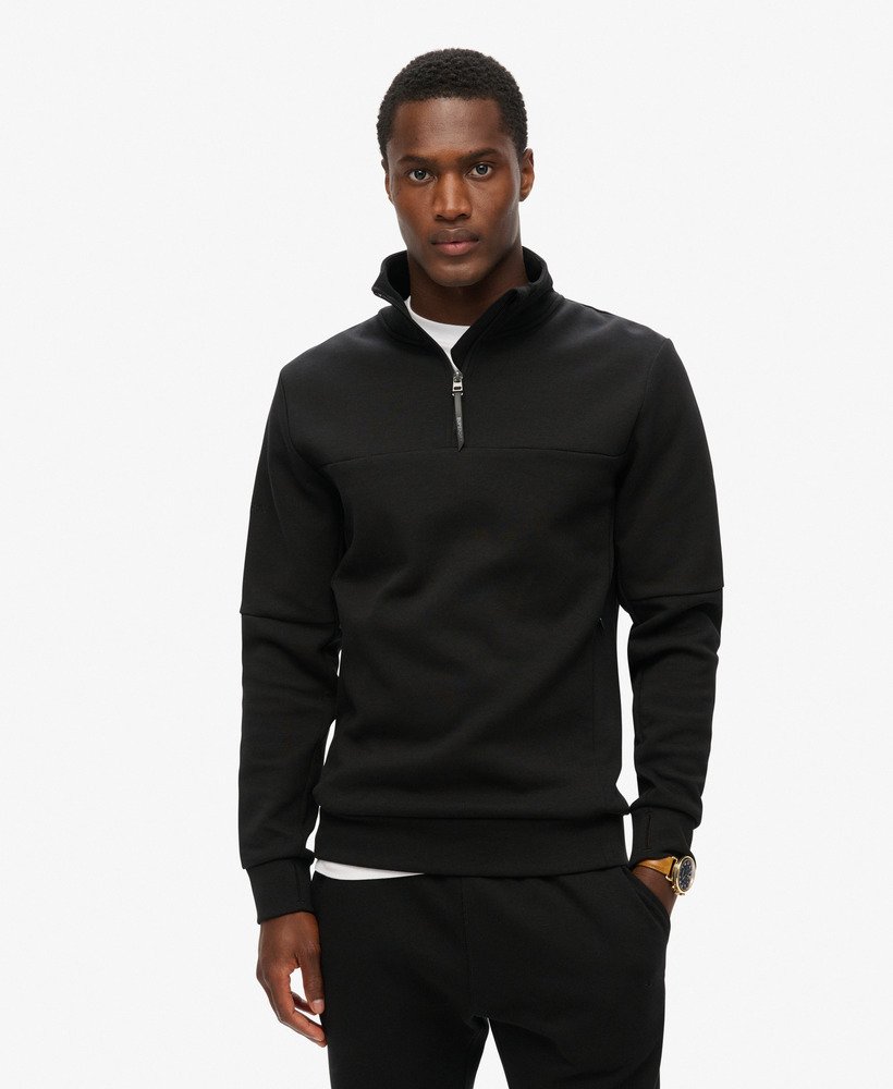 tech loose half zip sweatshirt in zwart