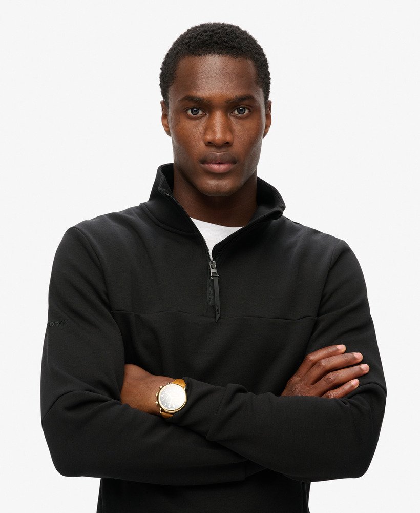 tech loose half zip sweatshirt in zwart