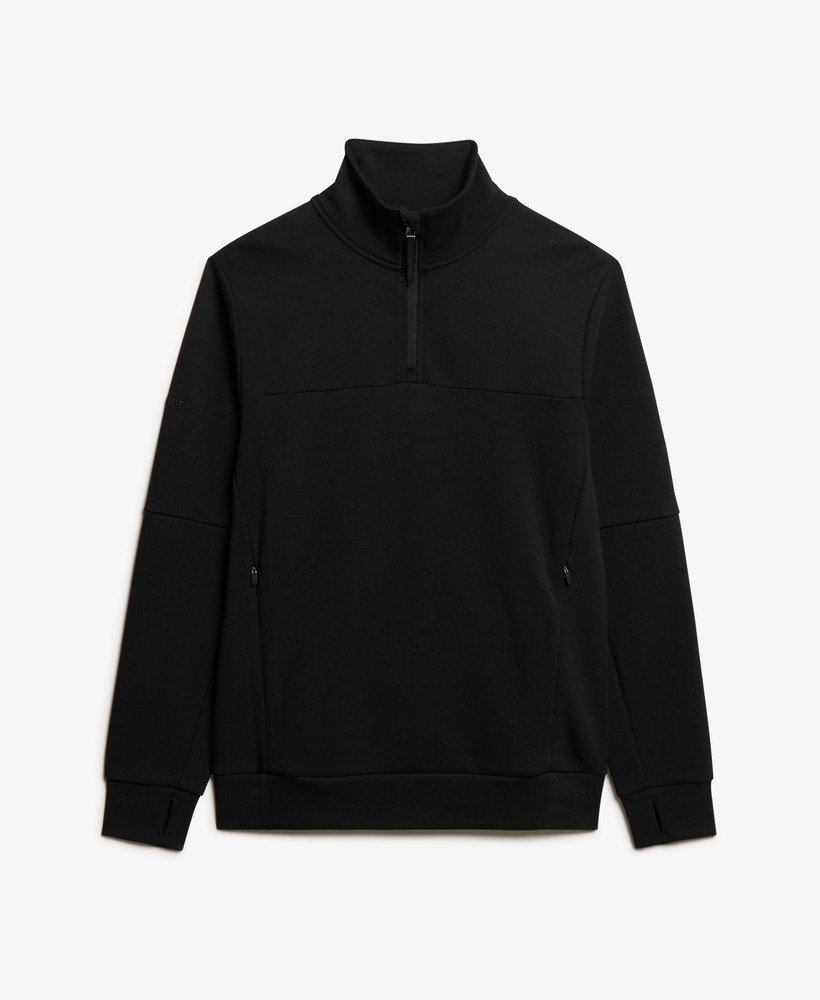 tech loose half zip sweatshirt in zwart