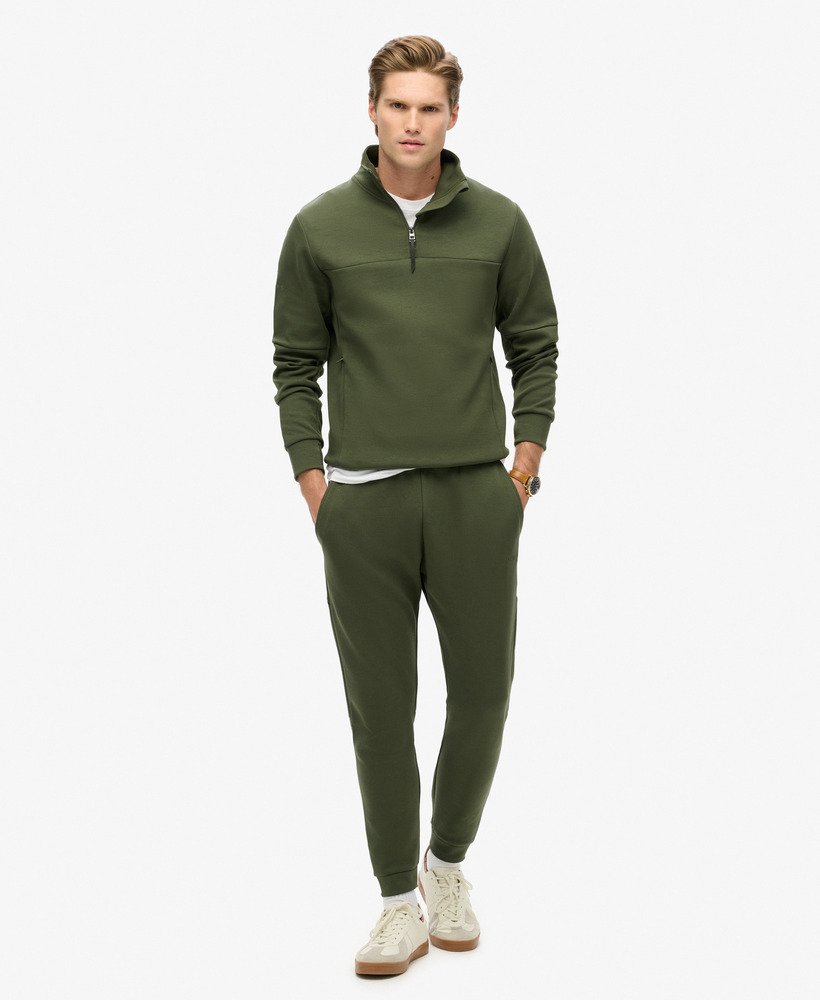 tech loose half zip sweatshirt in donker mosgroen