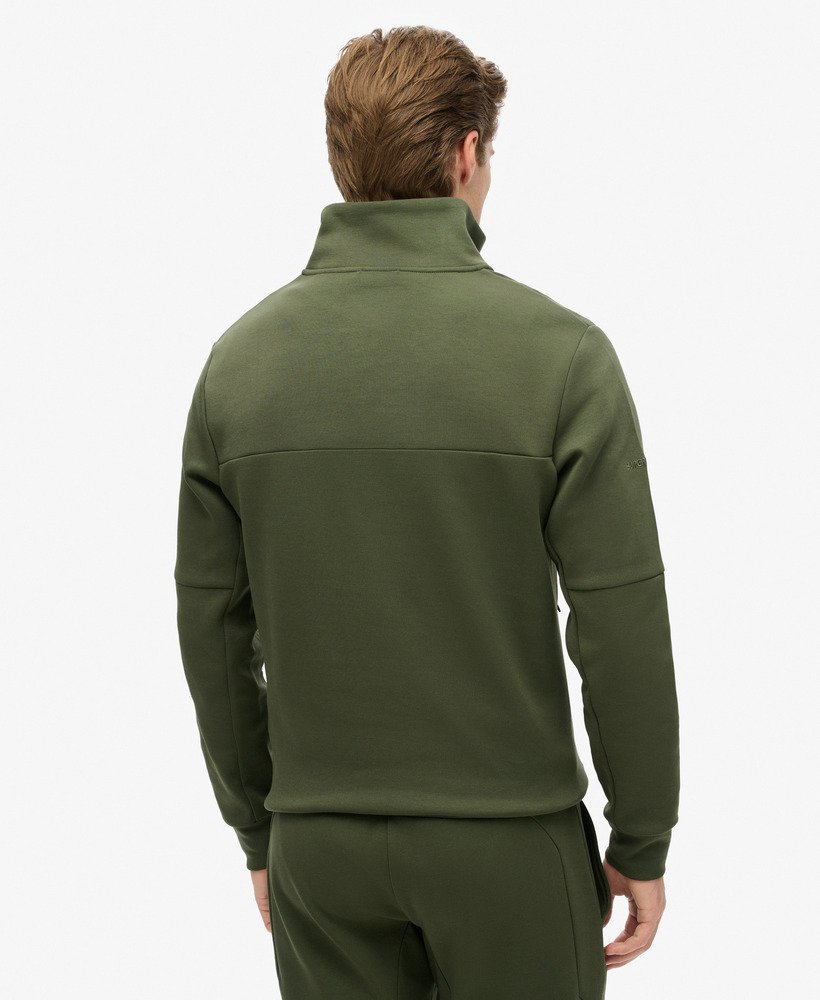 tech loose half zip sweatshirt in donker mosgroen