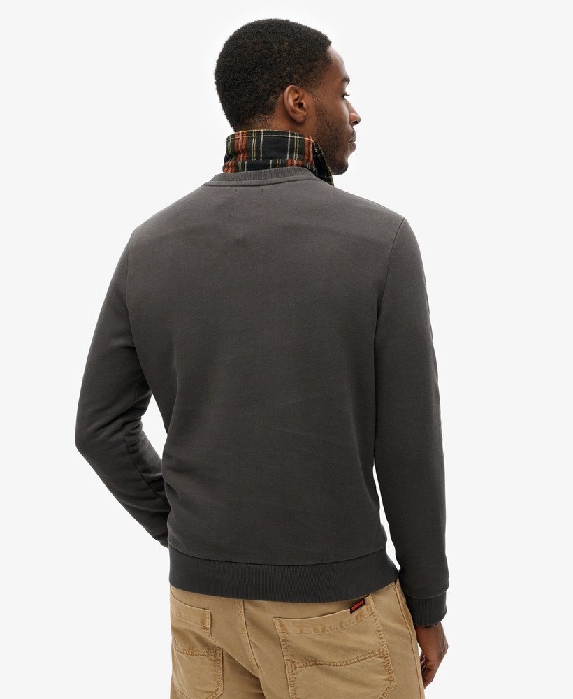 copper label workwear chest crew sweatshirt in gewassen zwart