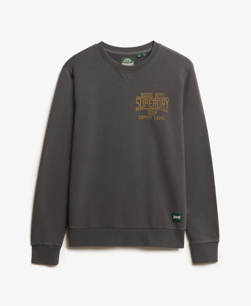 copper label workwear chest crew sweatshirt in gewassen zwart