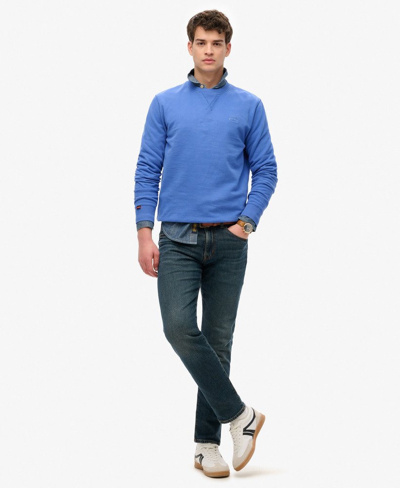 essential logo crew sweatshirt in chambrayblauw