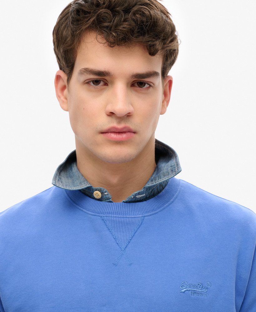 essential logo crew sweatshirt in chambrayblauw