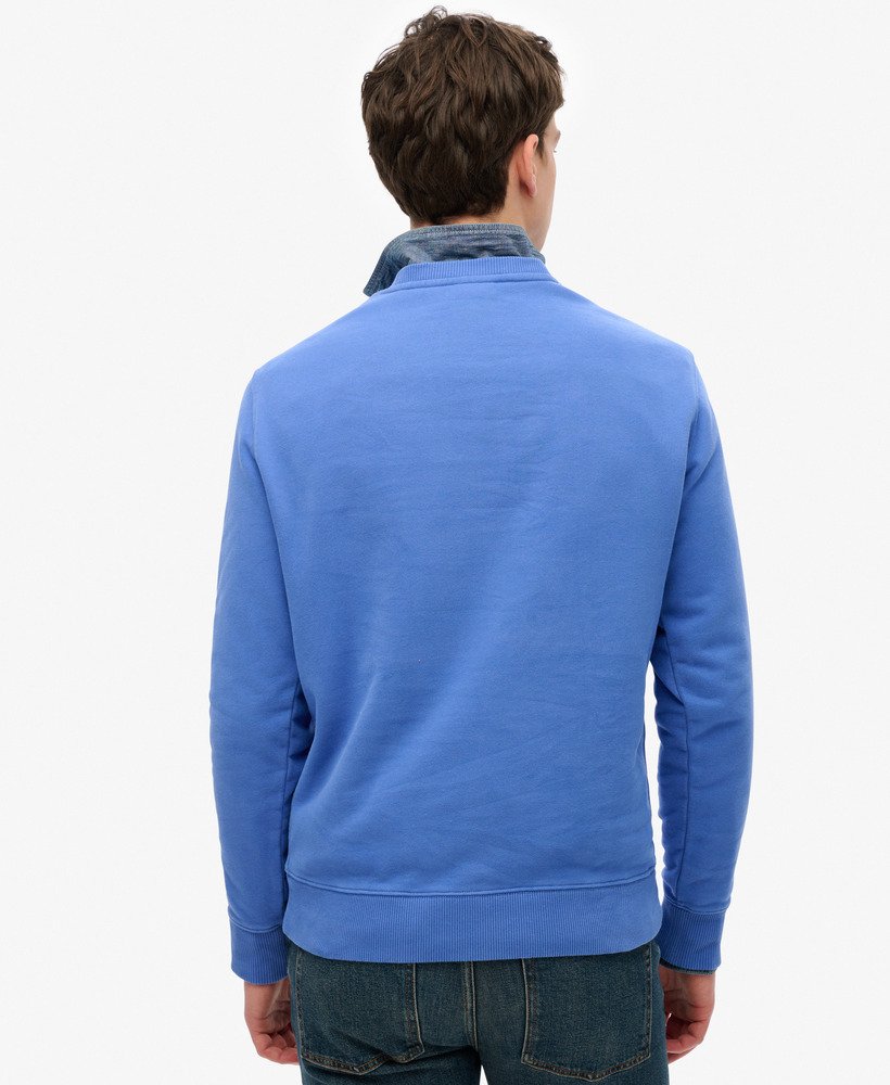 essential logo crew sweatshirt in chambrayblauw