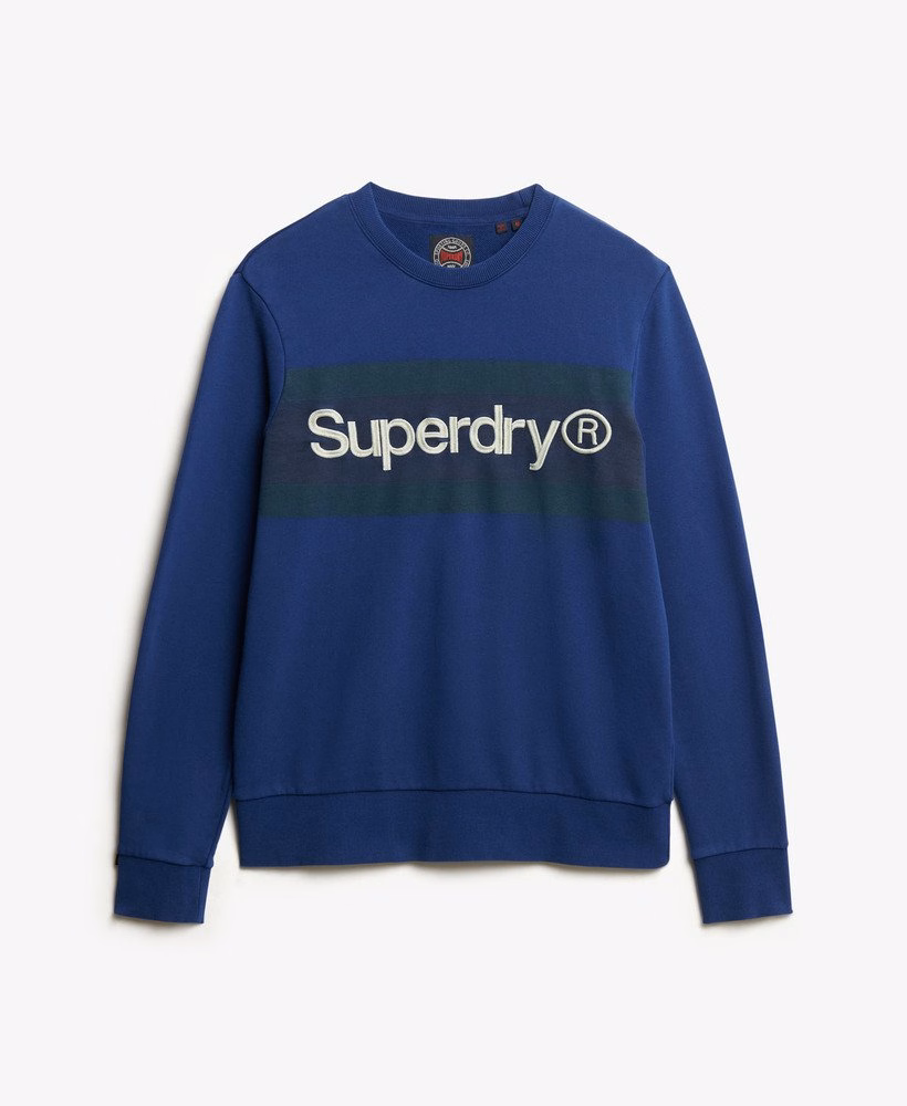 Relaxte crewneck sweater met Core-logo en strepen