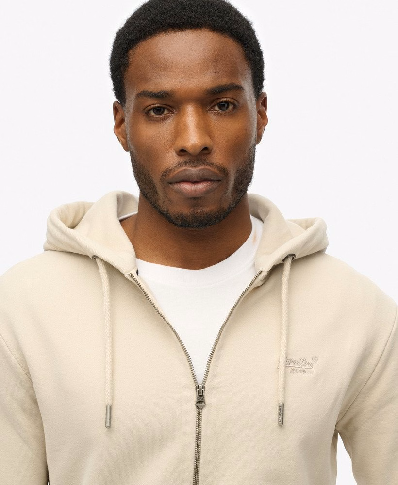 Essential Logo Half Brushed Zip Hoodie